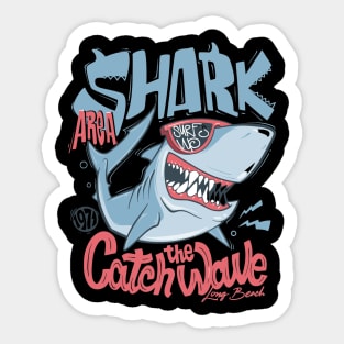 shark tshirt surf  print design Sticker